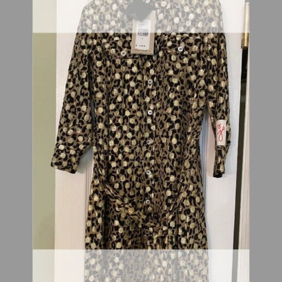 Golden Goose NWT Girl's Metallic-Leopard-Print Dress (Orig. $450) w/tax (Size 4) - Picture 4 of 5